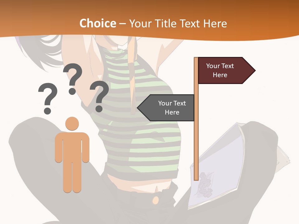 A Woman Sitting On The Floor With A Laptop PowerPoint Template