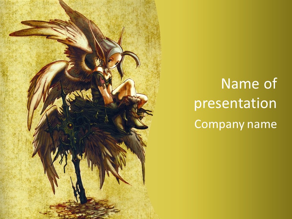 A Picture Of A Bird Sitting On Top Of A Plant PowerPoint Template