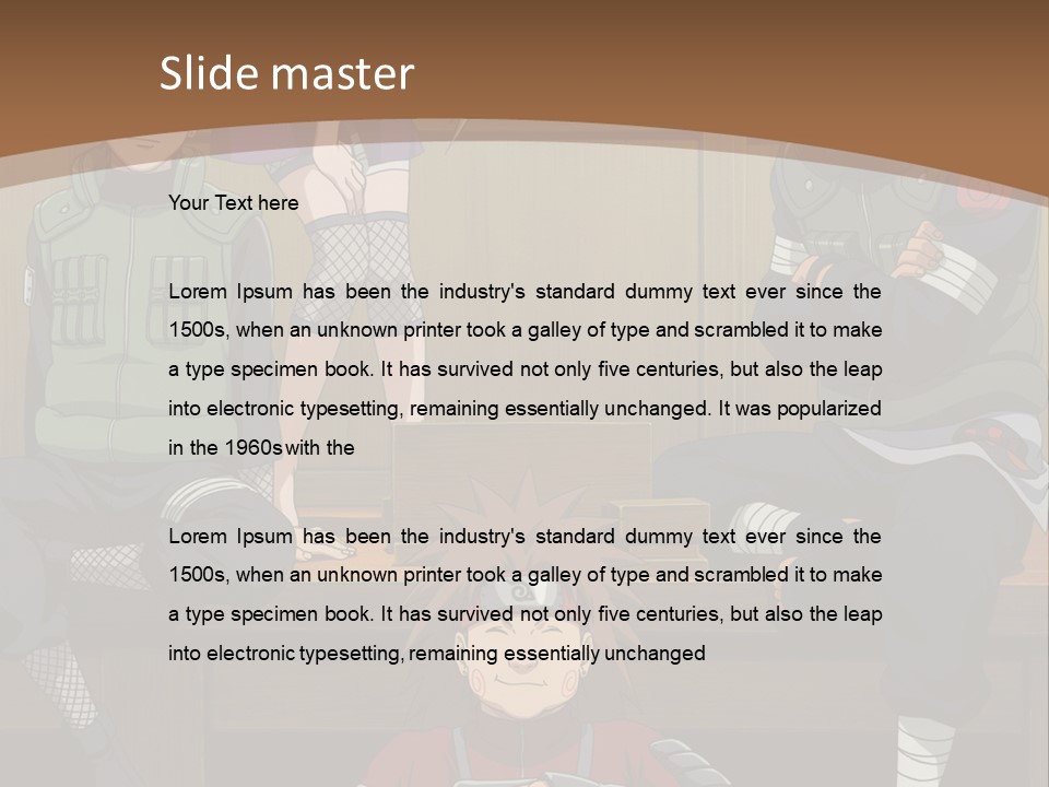 A Group Of Anime Characters Sitting On A Bench PowerPoint Template