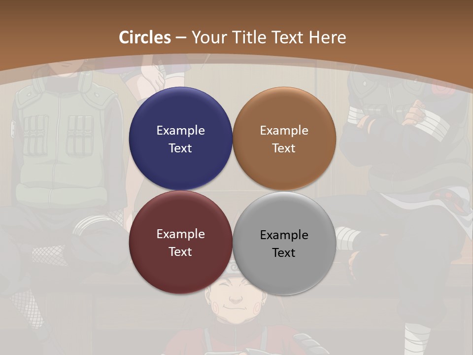 A Group Of Anime Characters Sitting On A Bench PowerPoint Template