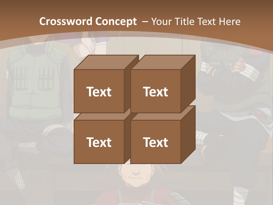 A Group Of Anime Characters Sitting On A Bench PowerPoint Template