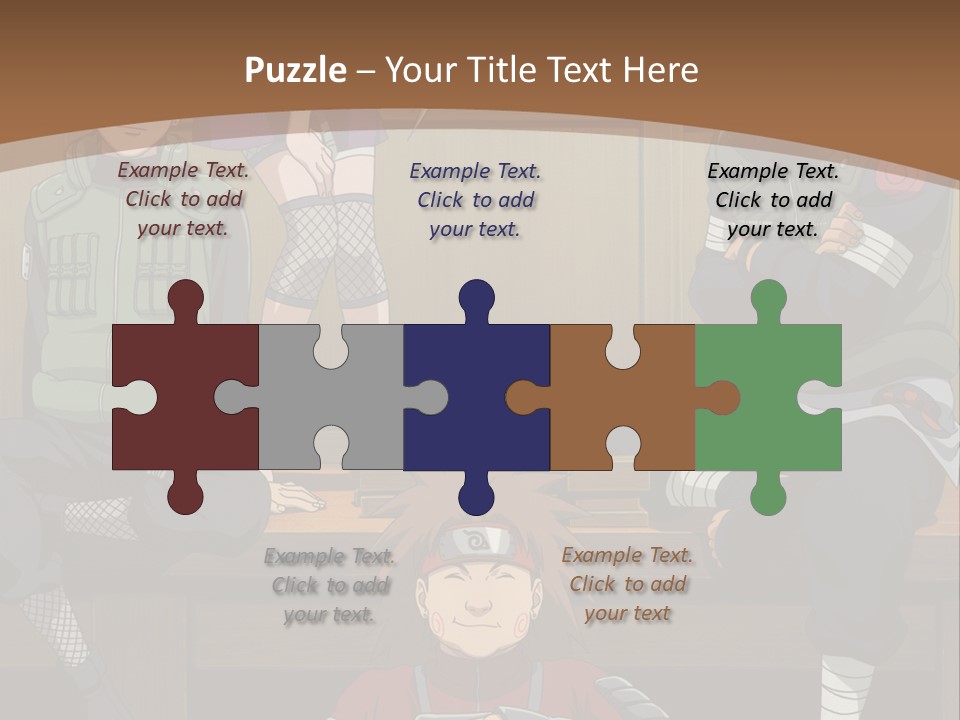 A Group Of Anime Characters Sitting On A Bench PowerPoint Template