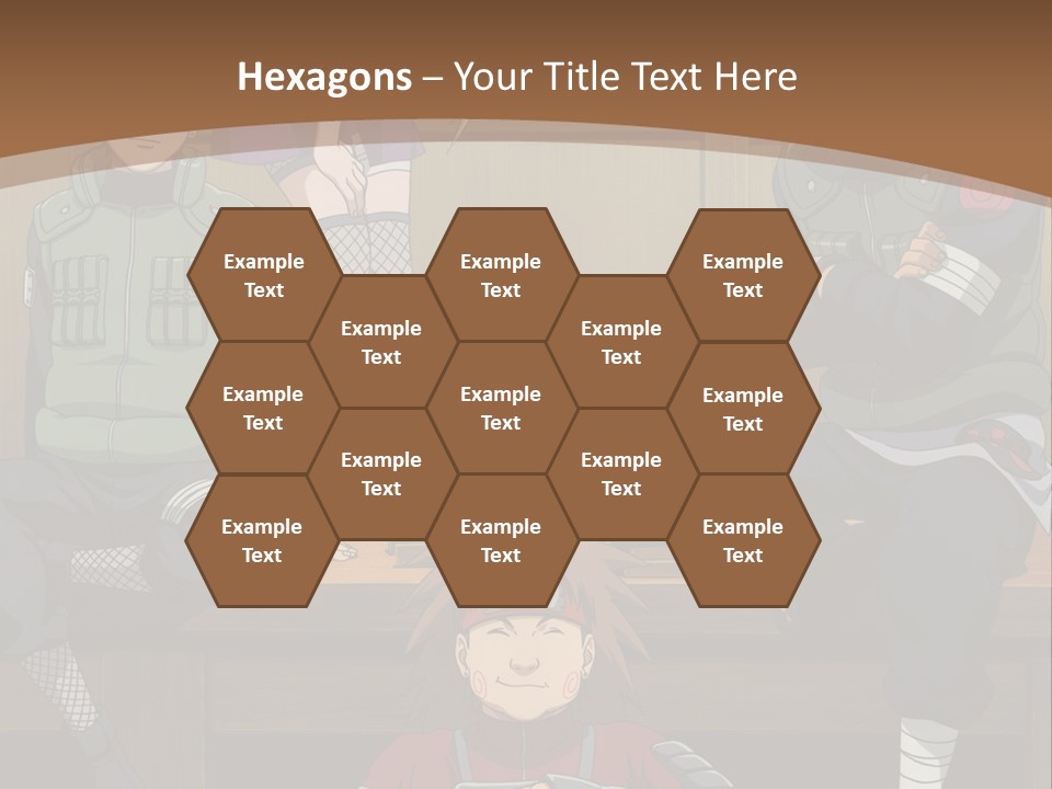 A Group Of Anime Characters Sitting On A Bench PowerPoint Template