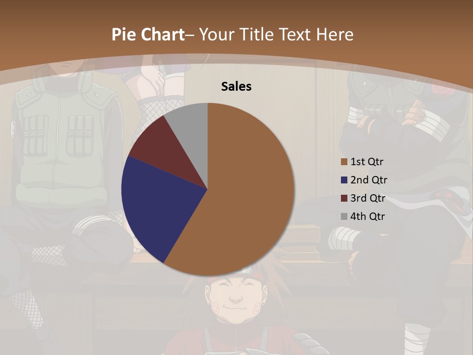 A Group Of Anime Characters Sitting On A Bench PowerPoint Template