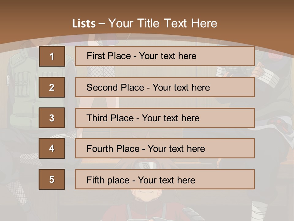 A Group Of Anime Characters Sitting On A Bench PowerPoint Template