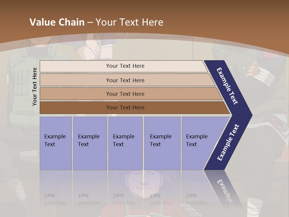 A Group Of Anime Characters Sitting On A Bench PowerPoint Template
