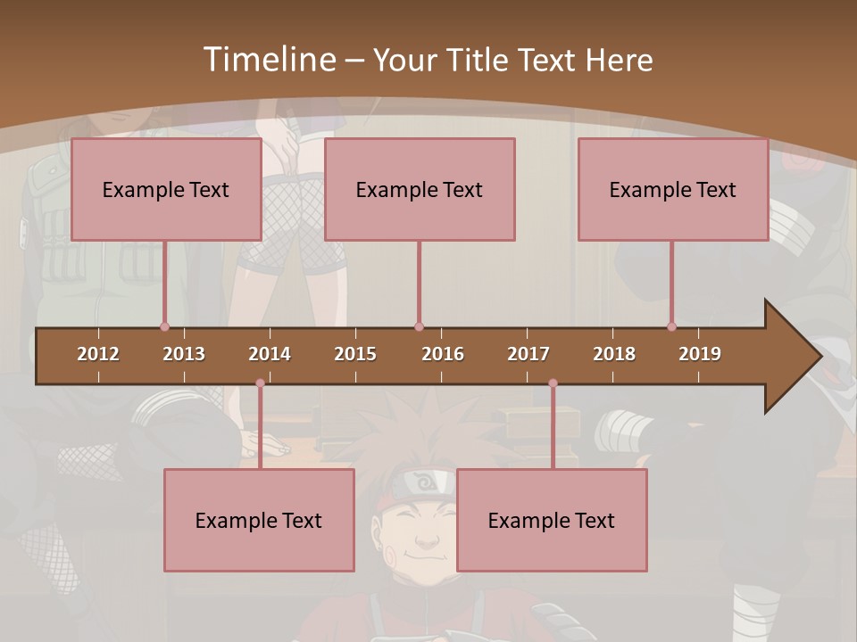 A Group Of Anime Characters Sitting On A Bench PowerPoint Template
