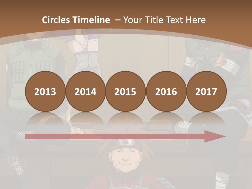 A Group Of Anime Characters Sitting On A Bench PowerPoint Template