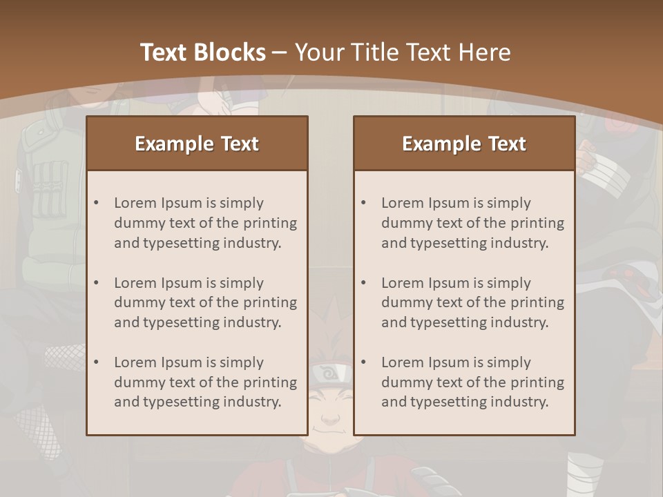 A Group Of Anime Characters Sitting On A Bench PowerPoint Template