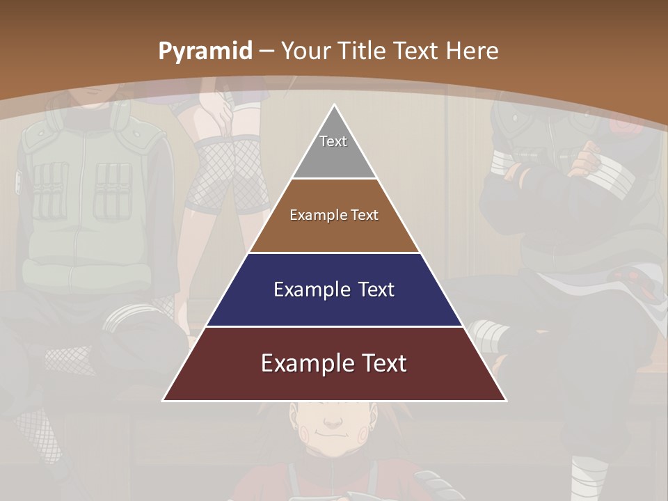 A Group Of Anime Characters Sitting On A Bench PowerPoint Template