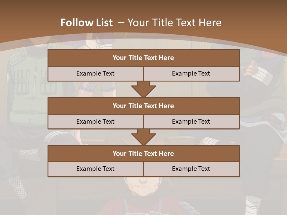 A Group Of Anime Characters Sitting On A Bench PowerPoint Template