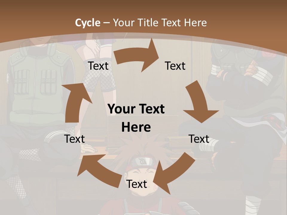 A Group Of Anime Characters Sitting On A Bench PowerPoint Template
