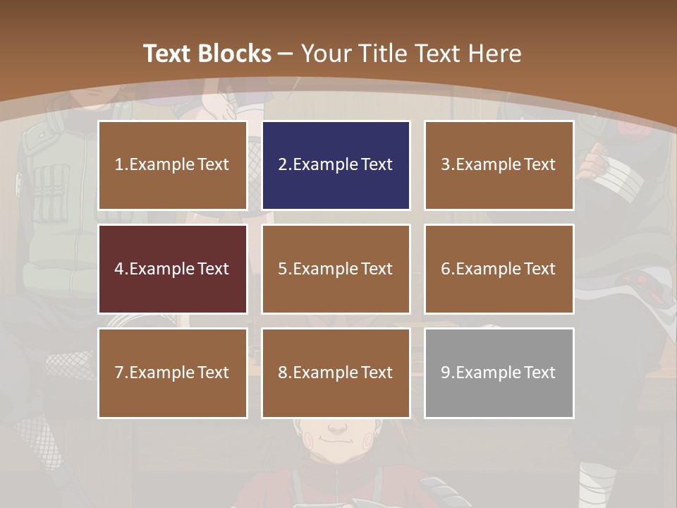 A Group Of Anime Characters Sitting On A Bench PowerPoint Template