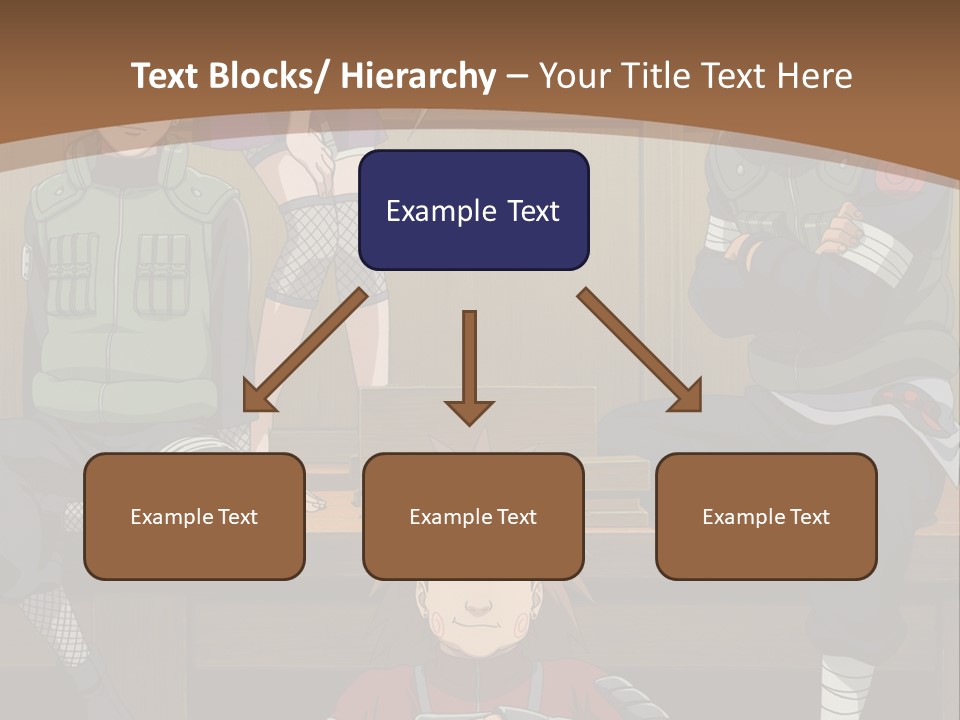 A Group Of Anime Characters Sitting On A Bench PowerPoint Template