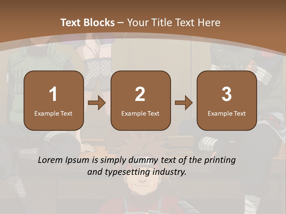 A Group Of Anime Characters Sitting On A Bench PowerPoint Template