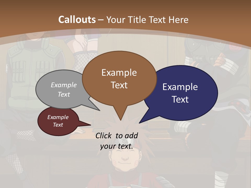 A Group Of Anime Characters Sitting On A Bench PowerPoint Template