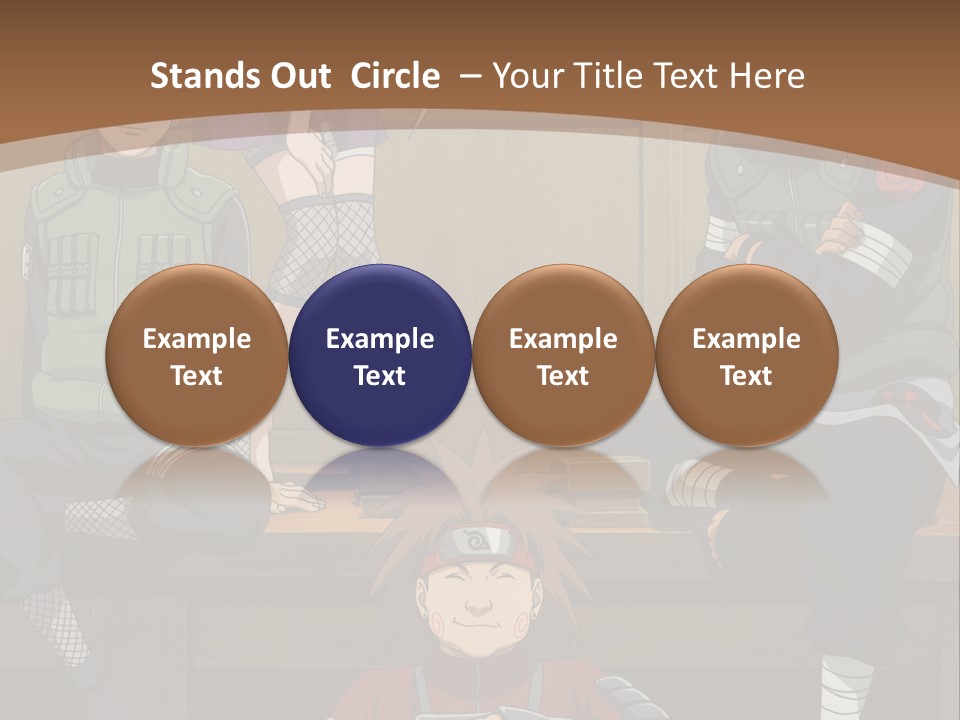 A Group Of Anime Characters Sitting On A Bench PowerPoint Template