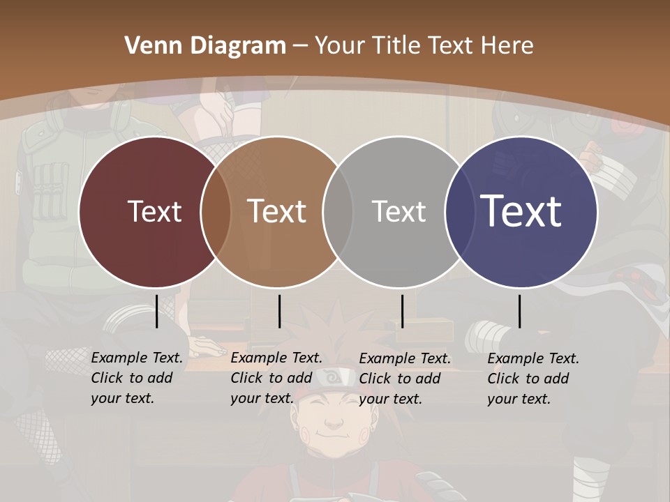 A Group Of Anime Characters Sitting On A Bench PowerPoint Template
