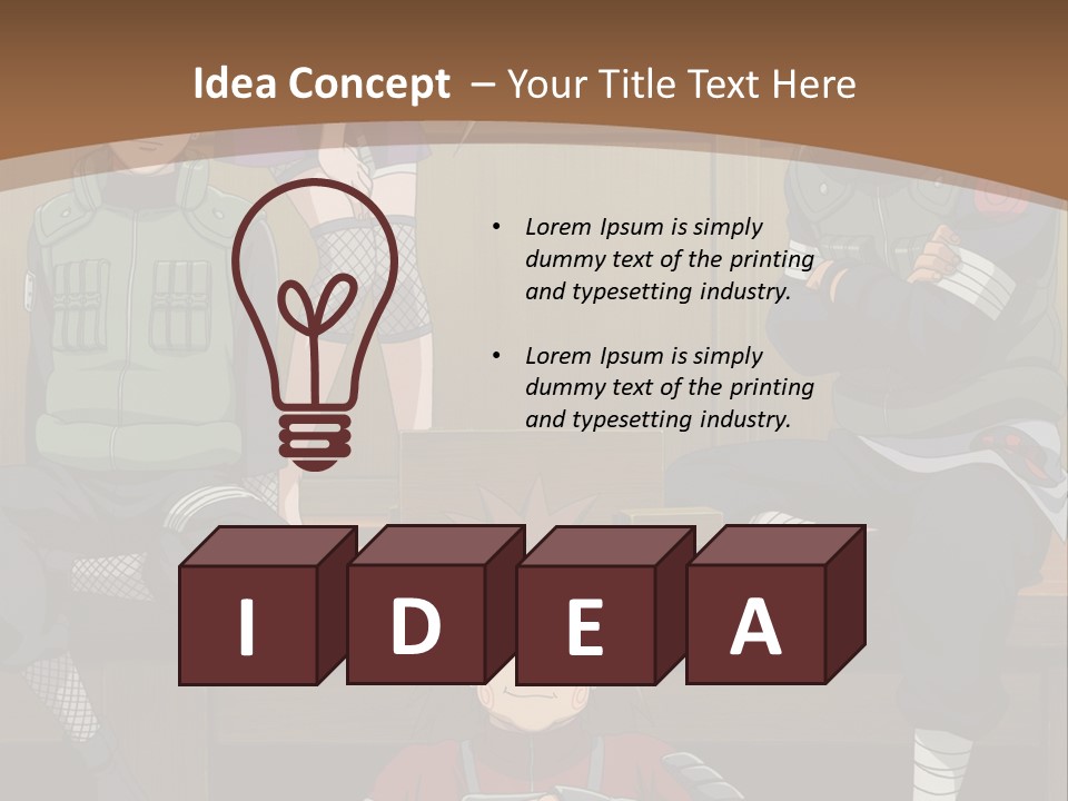 A Group Of Anime Characters Sitting On A Bench PowerPoint Template