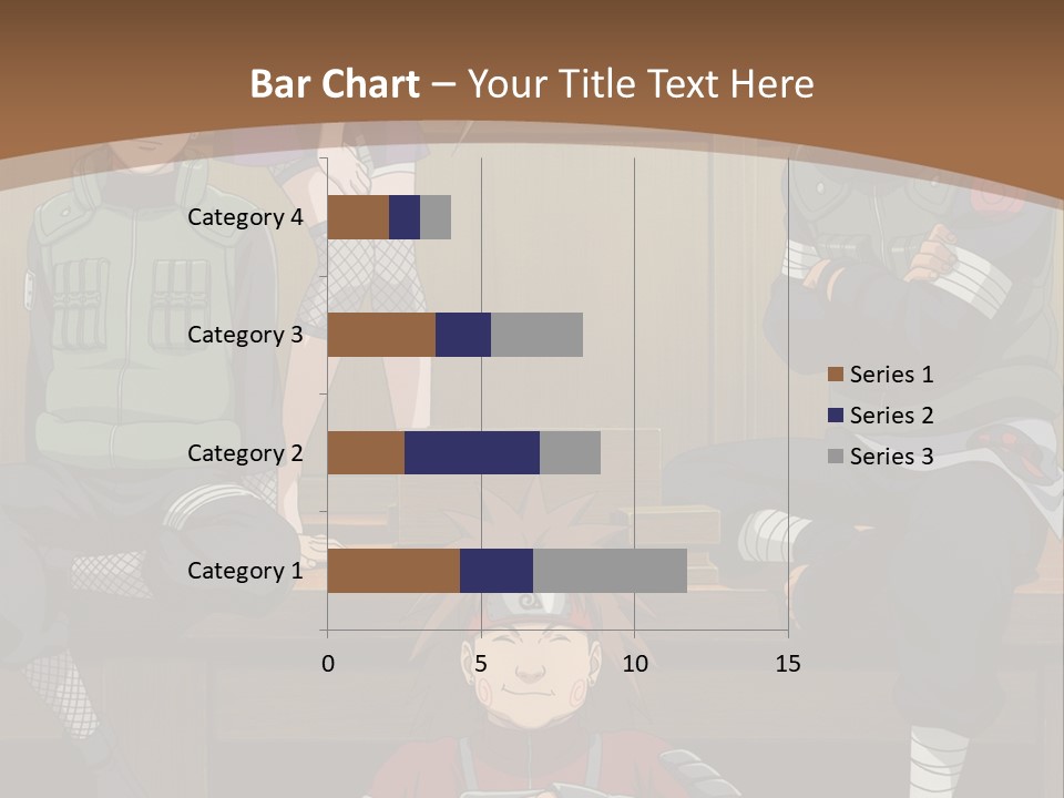 A Group Of Anime Characters Sitting On A Bench PowerPoint Template