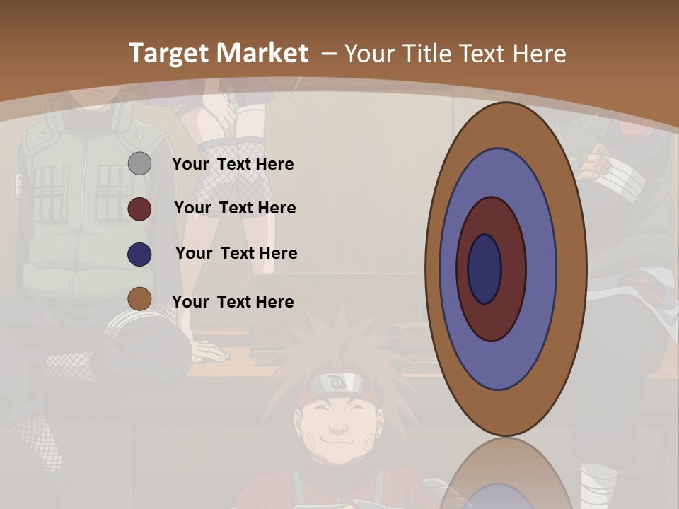 A Group Of Anime Characters Sitting On A Bench PowerPoint Template