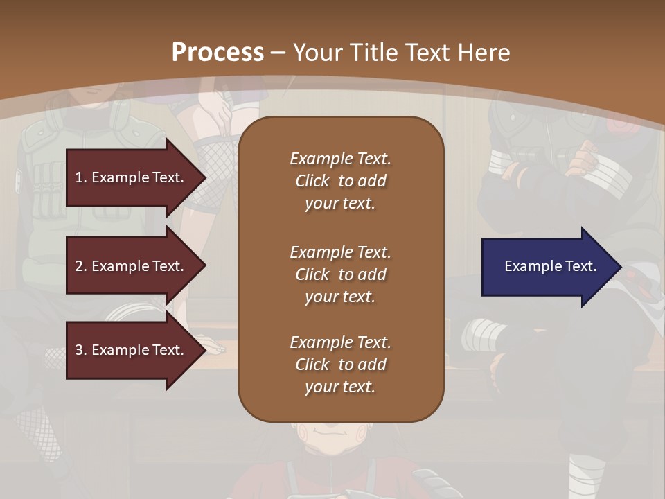 A Group Of Anime Characters Sitting On A Bench PowerPoint Template