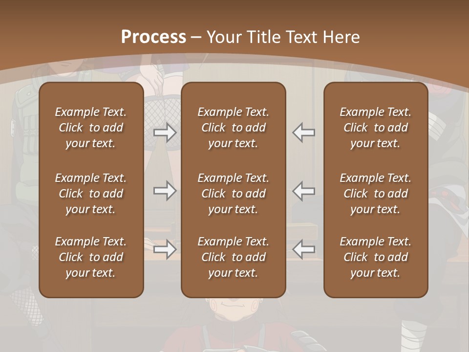 A Group Of Anime Characters Sitting On A Bench PowerPoint Template
