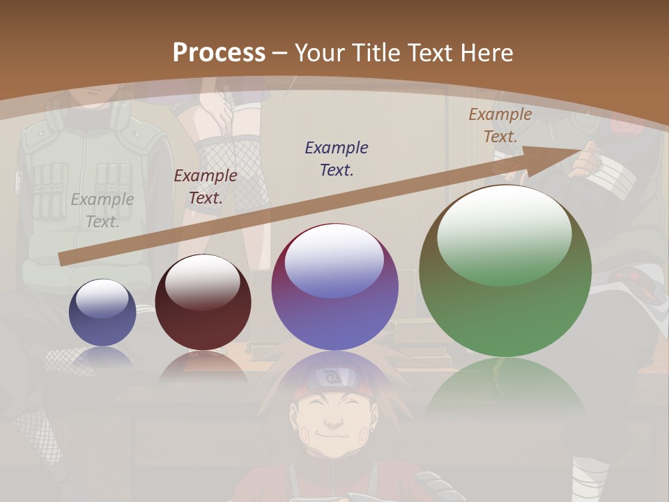 A Group Of Anime Characters Sitting On A Bench PowerPoint Template