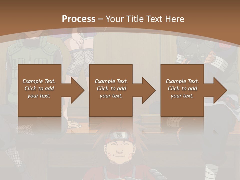 A Group Of Anime Characters Sitting On A Bench PowerPoint Template