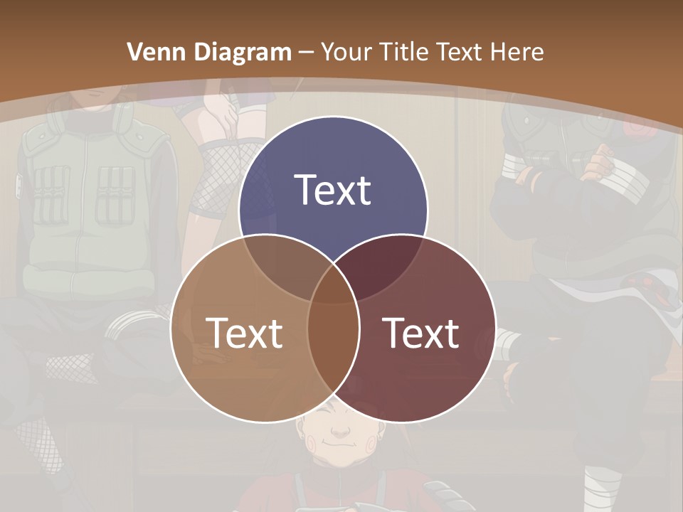 A Group Of Anime Characters Sitting On A Bench PowerPoint Template