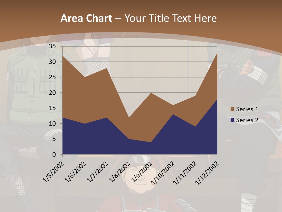A Group Of Anime Characters Sitting On A Bench PowerPoint Template
