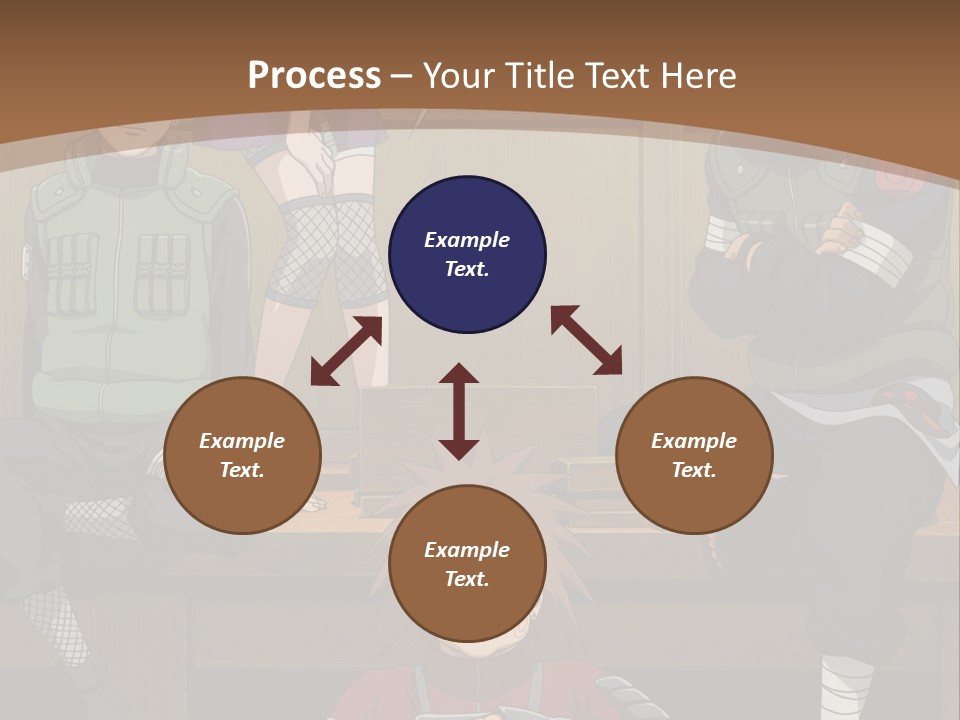 A Group Of Anime Characters Sitting On A Bench PowerPoint Template