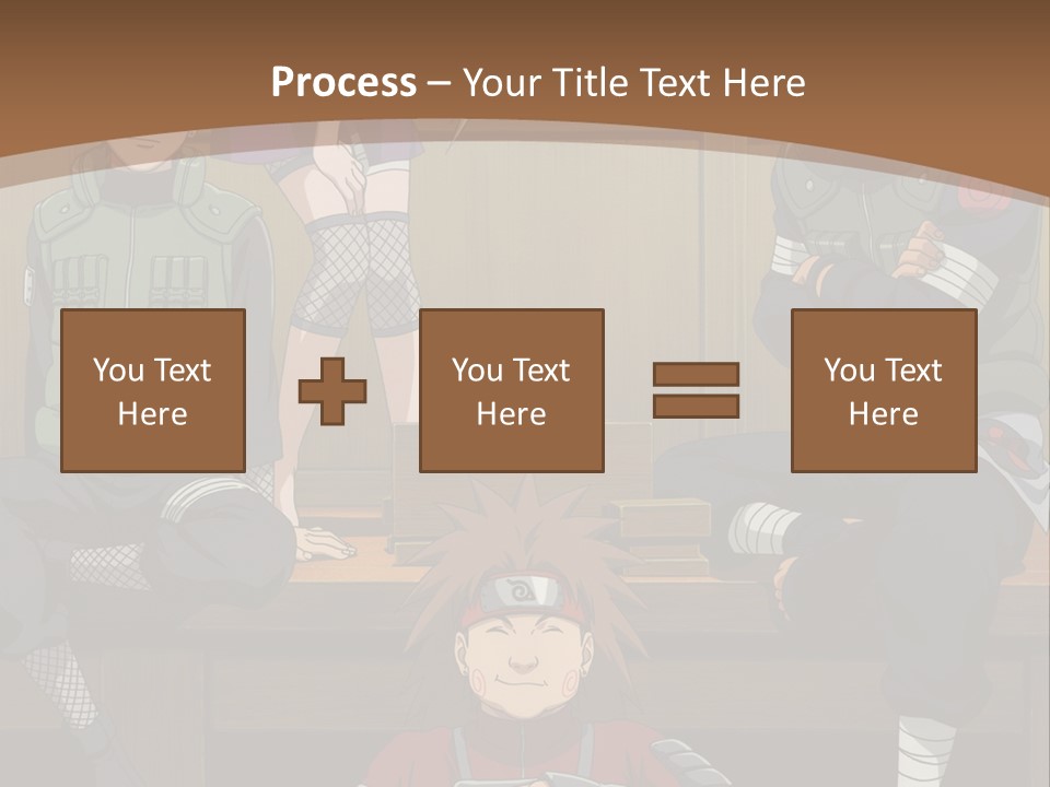 A Group Of Anime Characters Sitting On A Bench PowerPoint Template