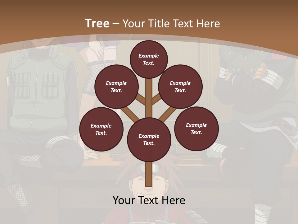 A Group Of Anime Characters Sitting On A Bench PowerPoint Template