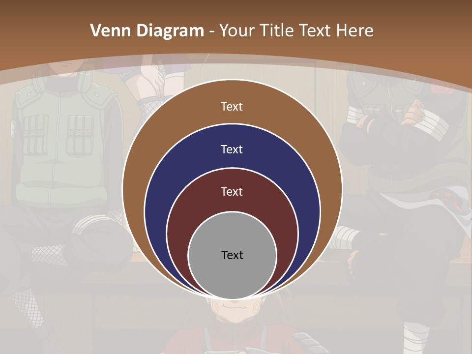 A Group Of Anime Characters Sitting On A Bench PowerPoint Template