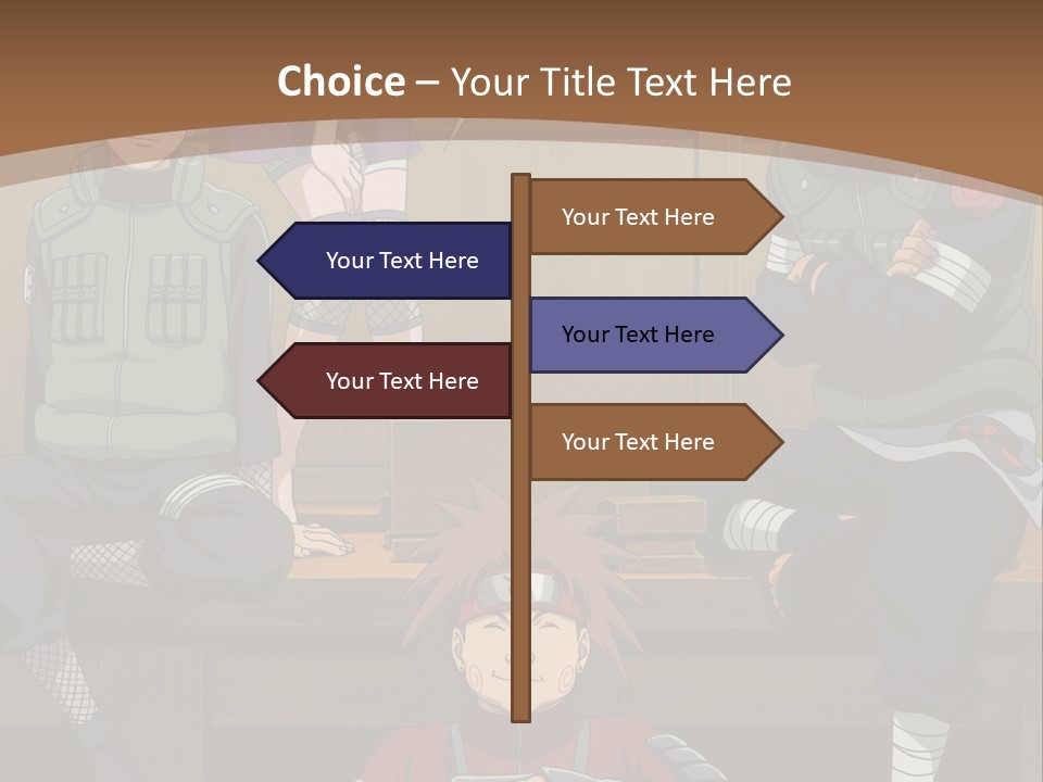 A Group Of Anime Characters Sitting On A Bench PowerPoint Template