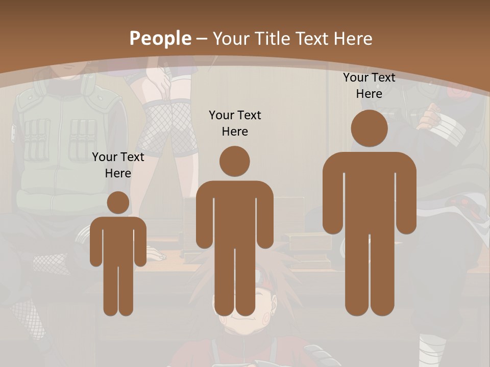 A Group Of Anime Characters Sitting On A Bench PowerPoint Template