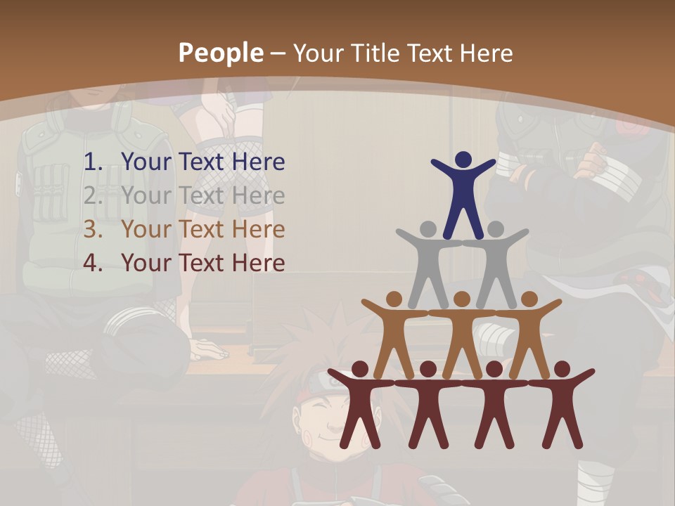 A Group Of Anime Characters Sitting On A Bench PowerPoint Template