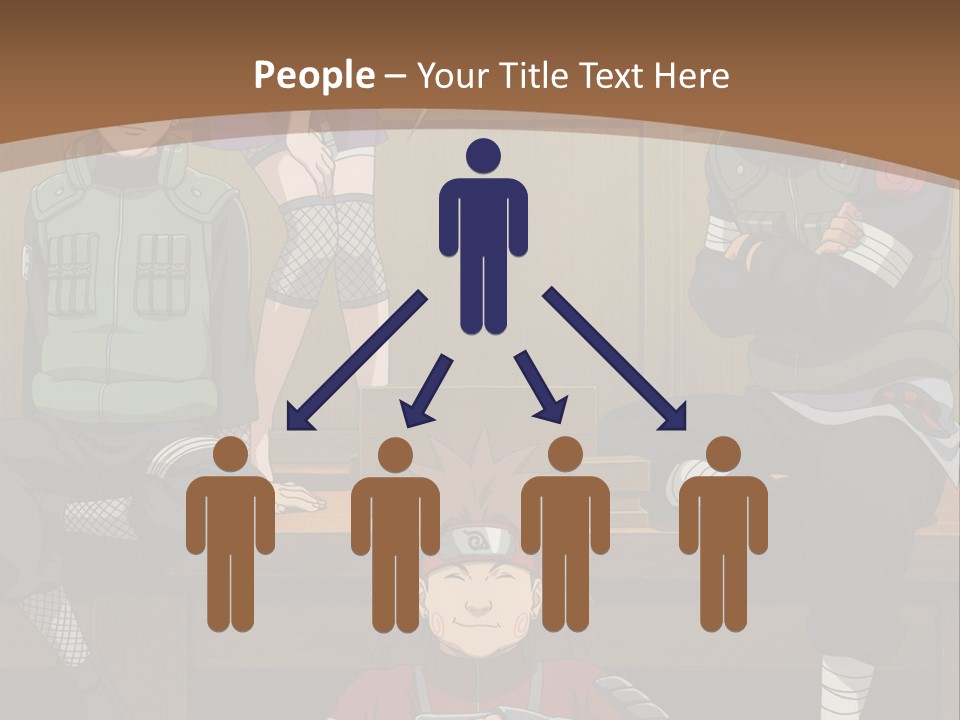 A Group Of Anime Characters Sitting On A Bench PowerPoint Template