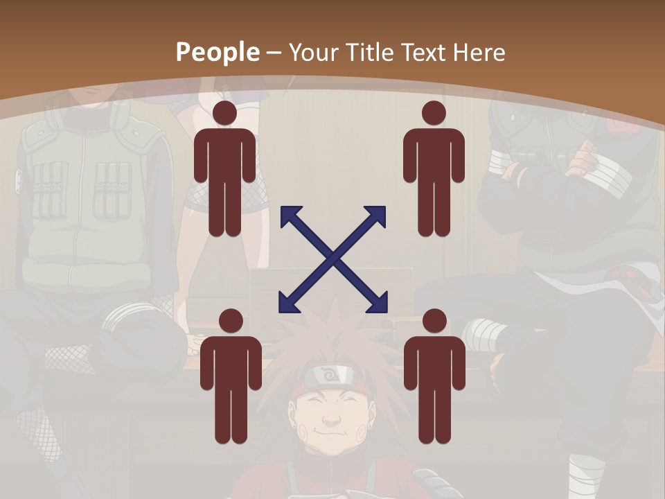 A Group Of Anime Characters Sitting On A Bench PowerPoint Template