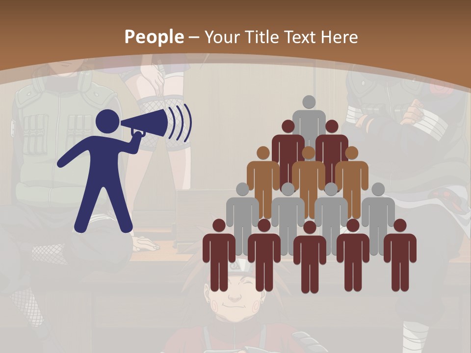 A Group Of Anime Characters Sitting On A Bench PowerPoint Template