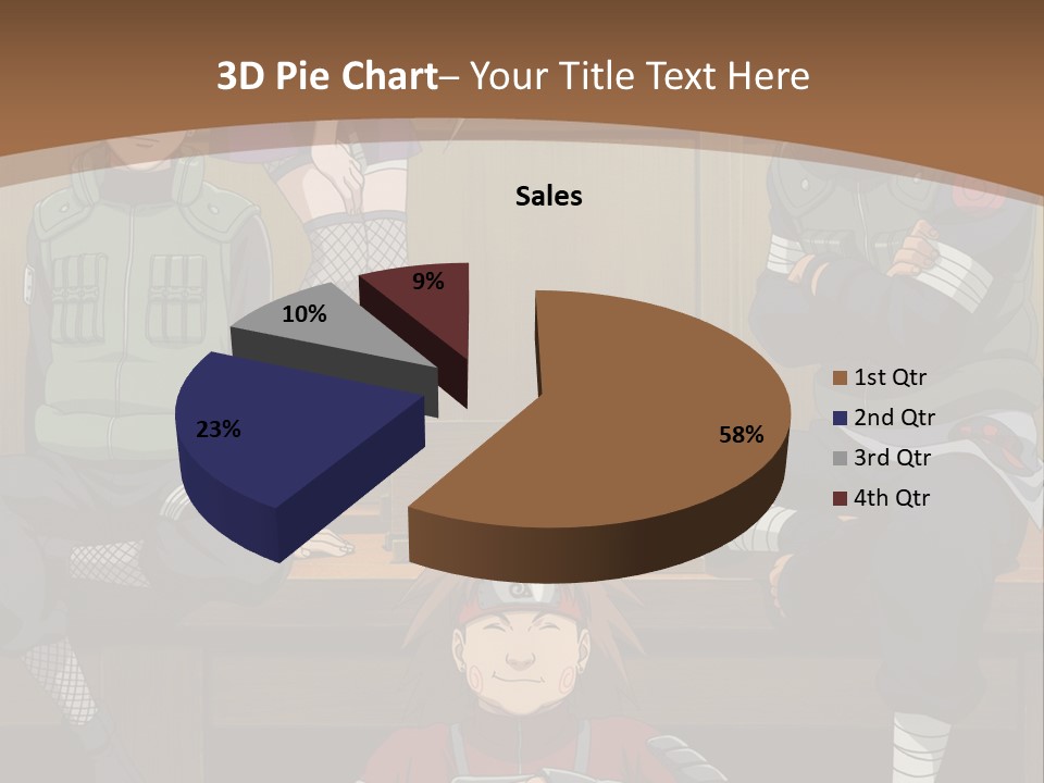 A Group Of Anime Characters Sitting On A Bench PowerPoint Template