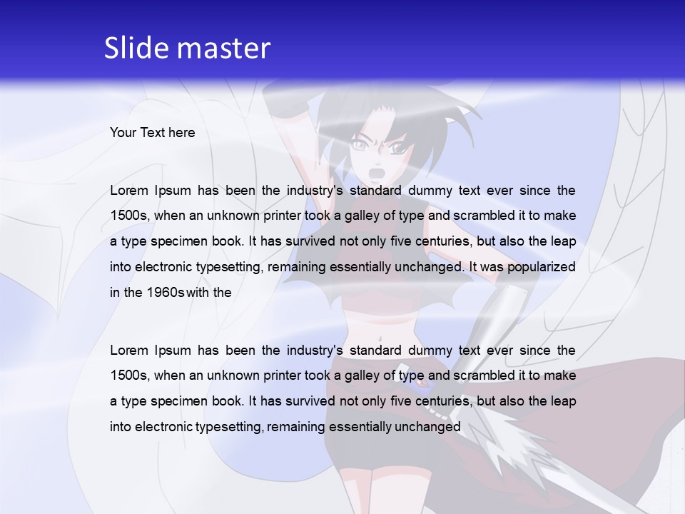 A Woman With A Sword In Her Hand And A Dragon In The Background PowerPoint Template