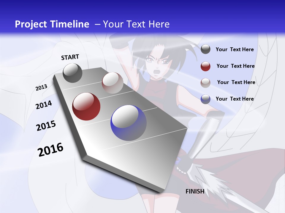 A Woman With A Sword In Her Hand And A Dragon In The Background PowerPoint Template