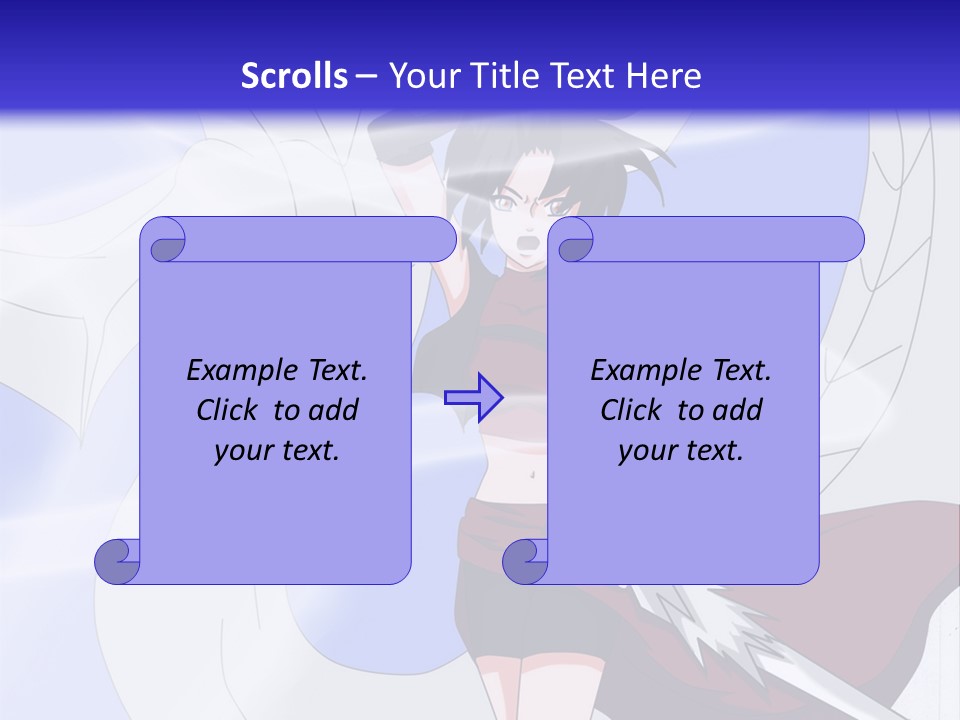 A Woman With A Sword In Her Hand And A Dragon In The Background PowerPoint Template