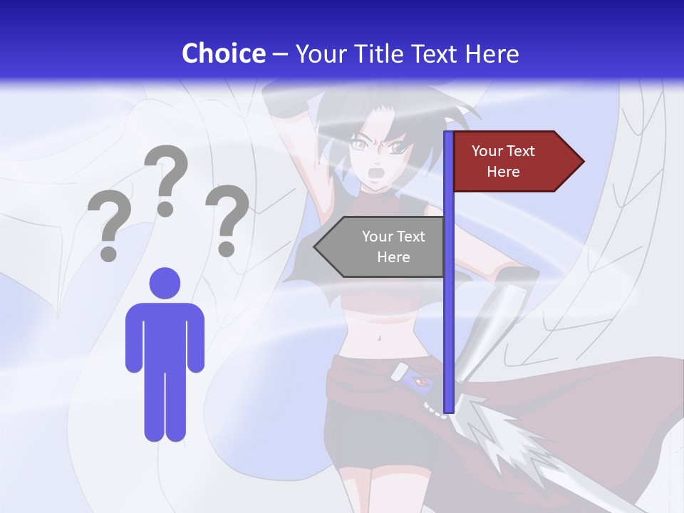 A Woman With A Sword In Her Hand And A Dragon In The Background PowerPoint Template