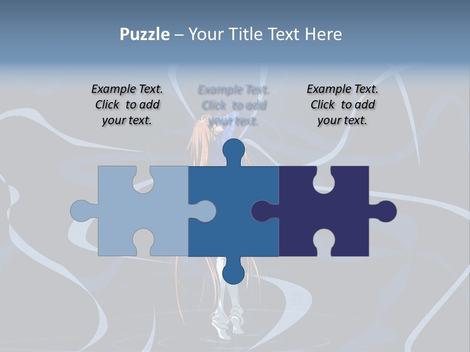 A Woman In A Blue Dress On A Stage PowerPoint Template