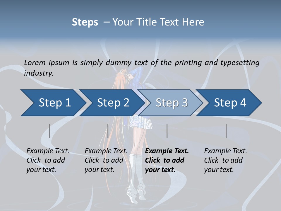 A Woman In A Blue Dress On A Stage PowerPoint Template