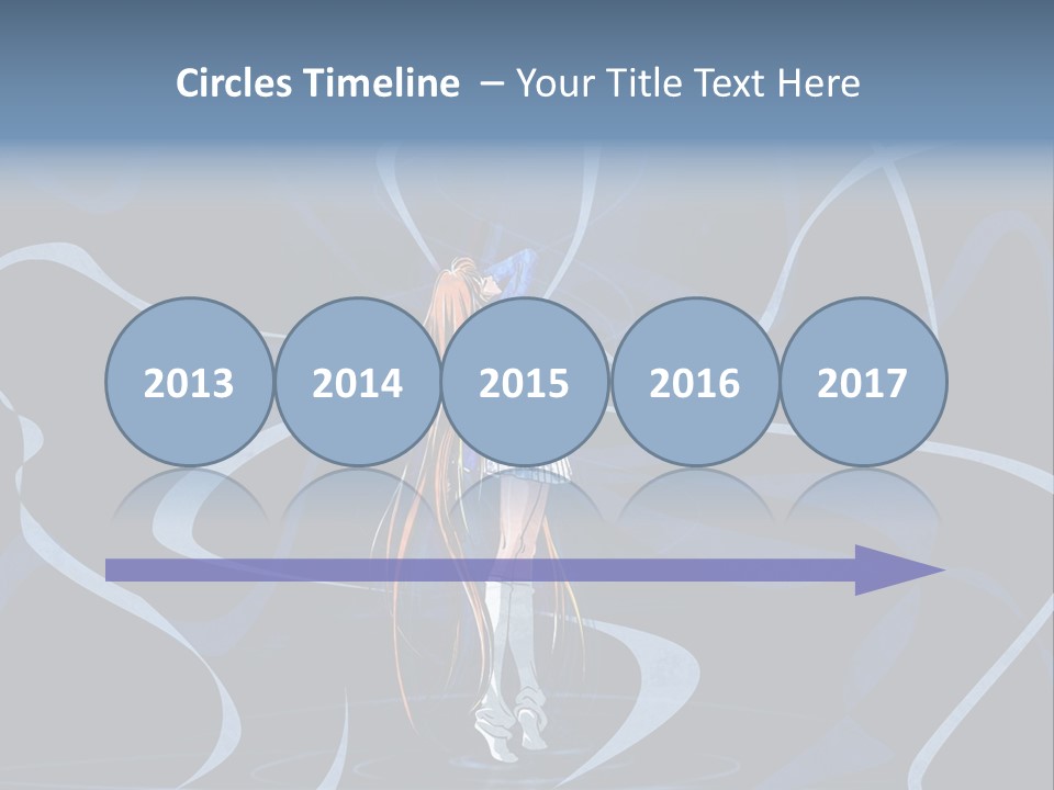 A Woman In A Blue Dress On A Stage PowerPoint Template