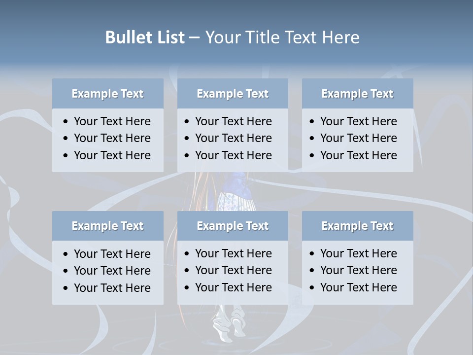 A Woman In A Blue Dress On A Stage PowerPoint Template